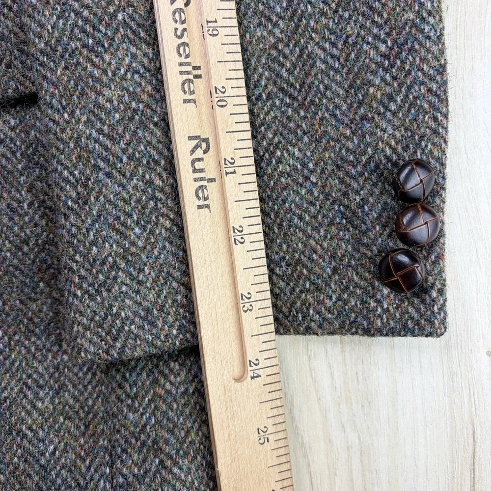VTG Harris Tweed Speckled Herringbone Thick Wool Sport Coat Multicolor Mens 38S